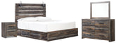 J&M Furniture - Ashley Furniture - Drystan King Panel Bed with Under Bed Storage, Dresser, Mirror and Nightstand - King Panel Bed with Under Bed Storage, Dresser, Mirror and Nightstand - B211B62